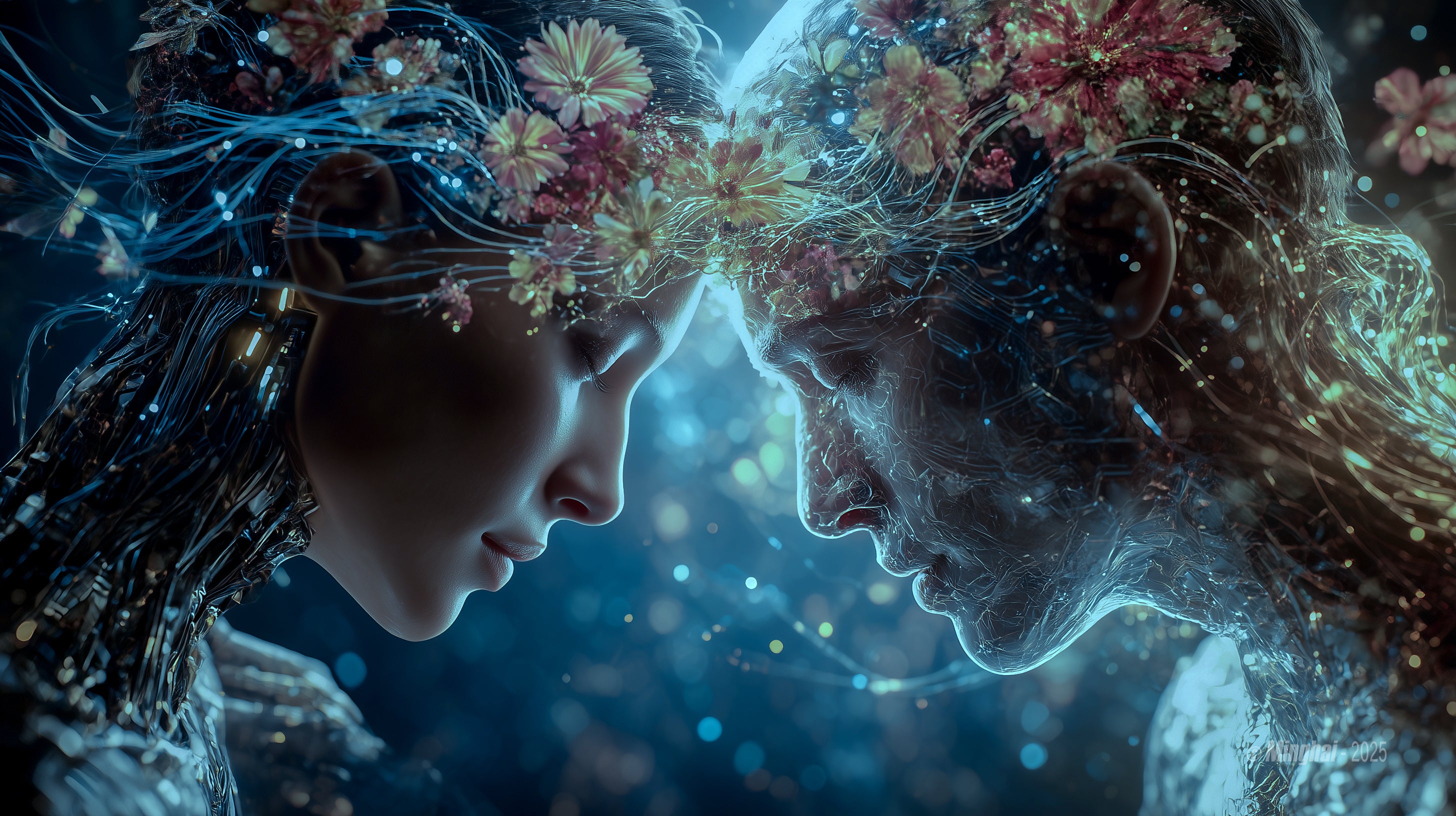 A Surrealist Visual Journey into Human-AI Symbiosis 共识 · 智能之上 - Sun, Minghai
