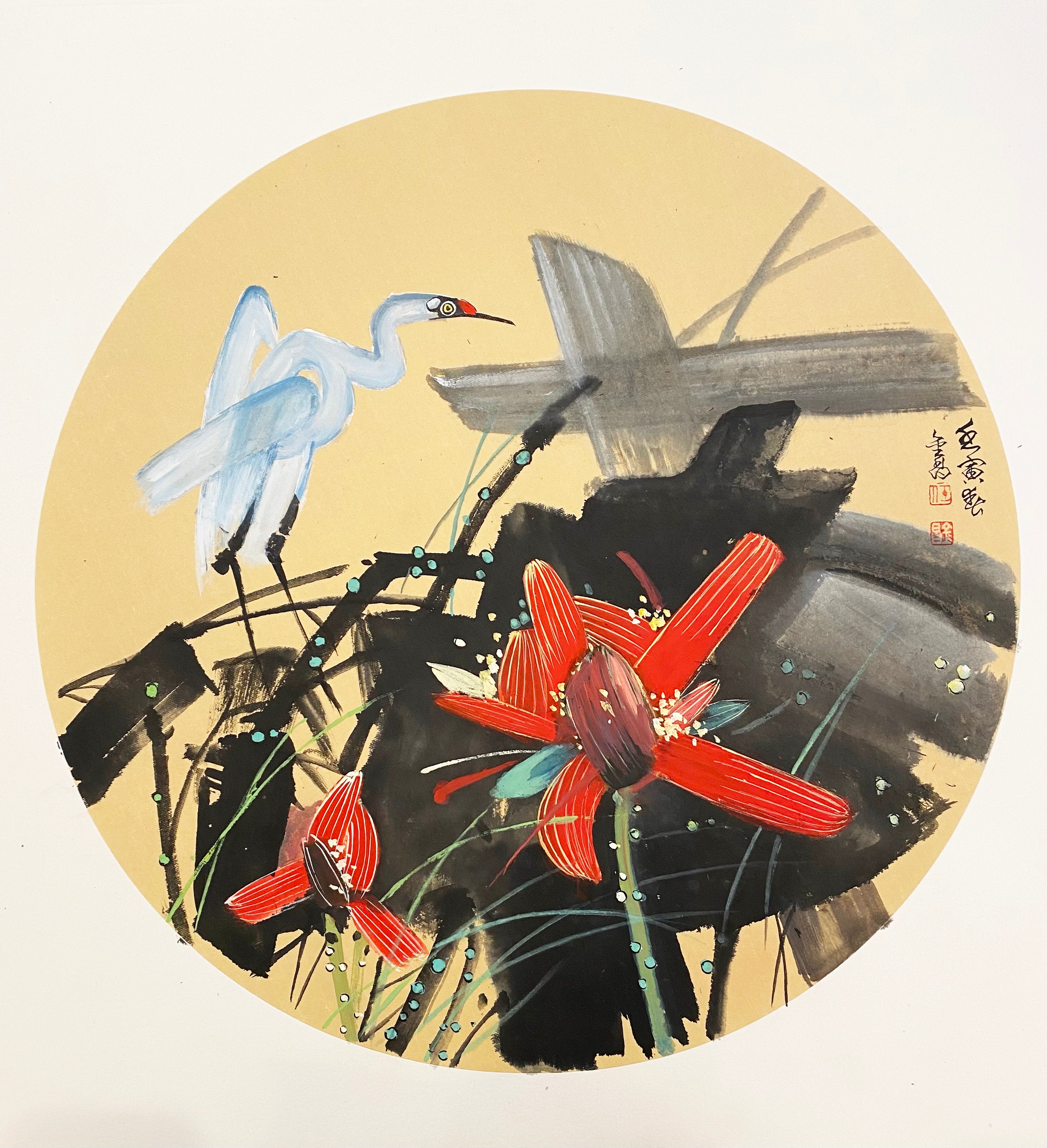 荷花(黄永玉款)七