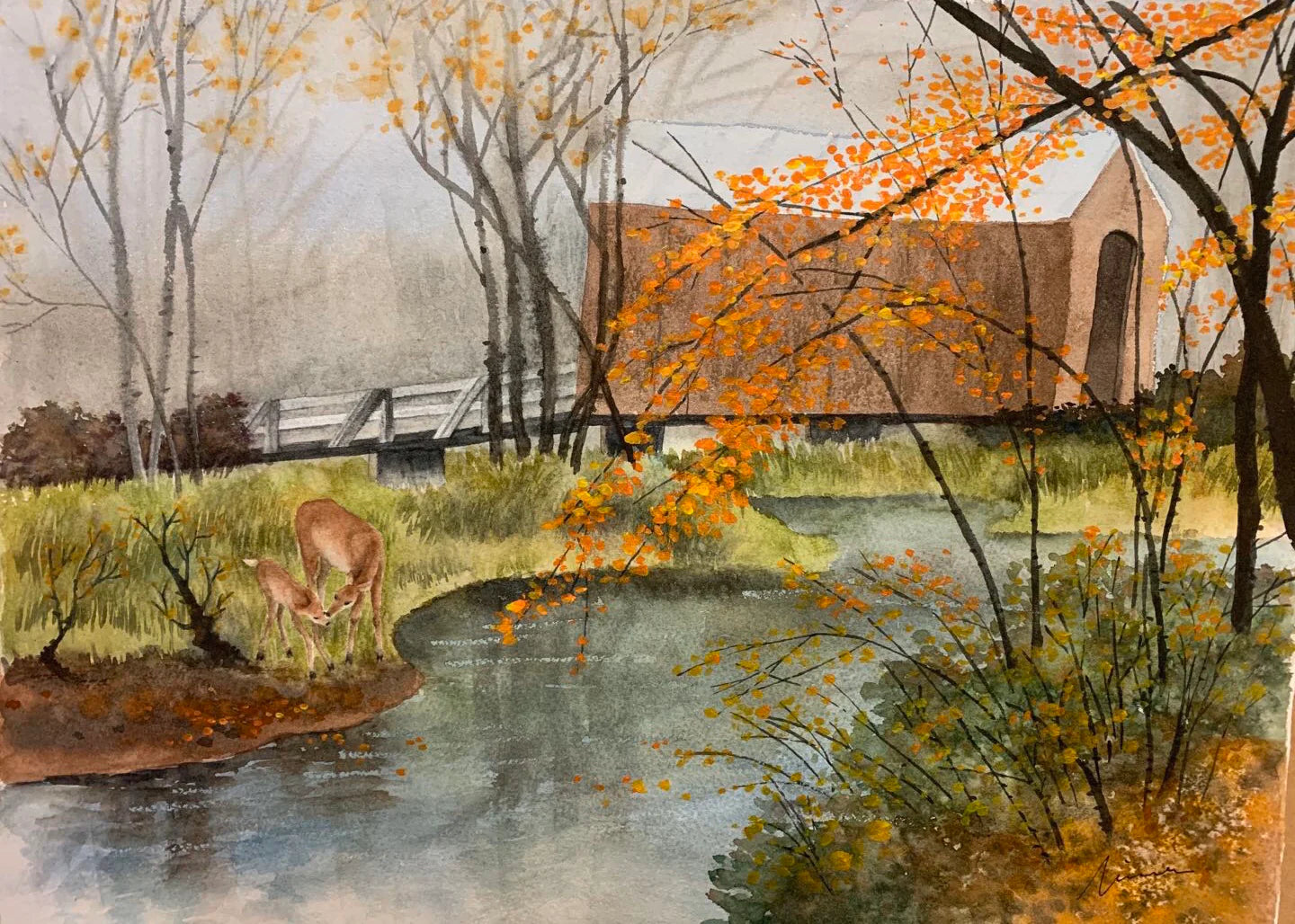 Warm Deer Mother in Autumn