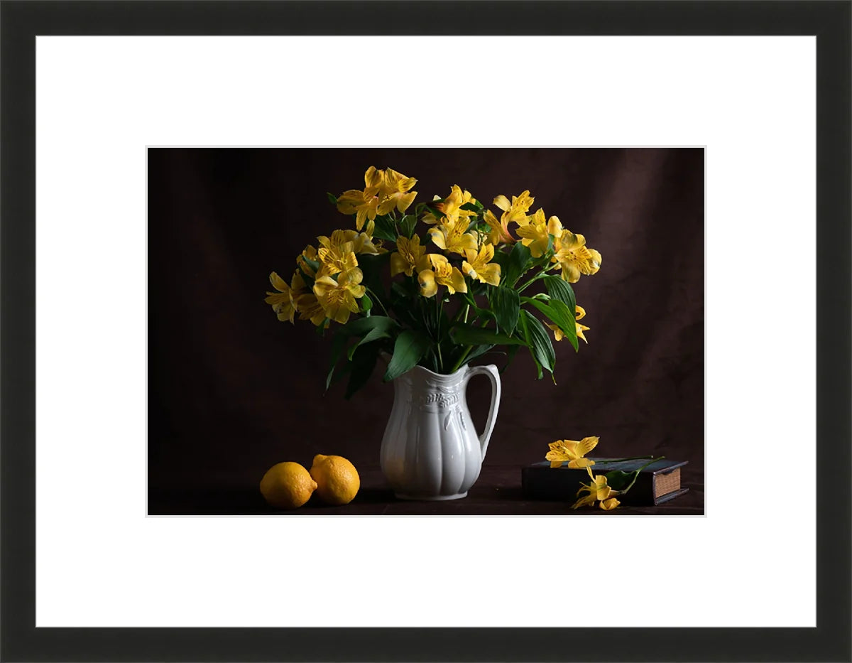 Yellow Flowers and Fruits, Still Life