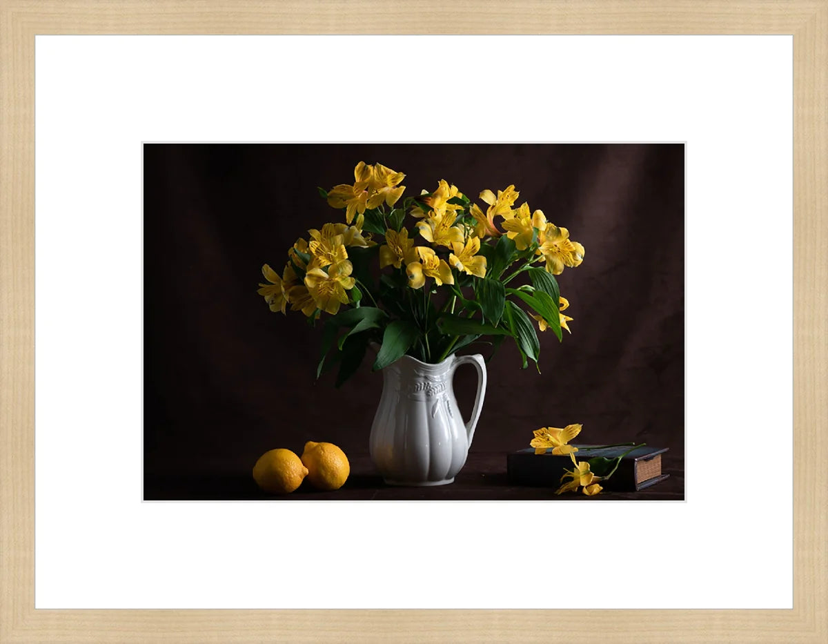 Yellow Flowers and Fruits, Still Life