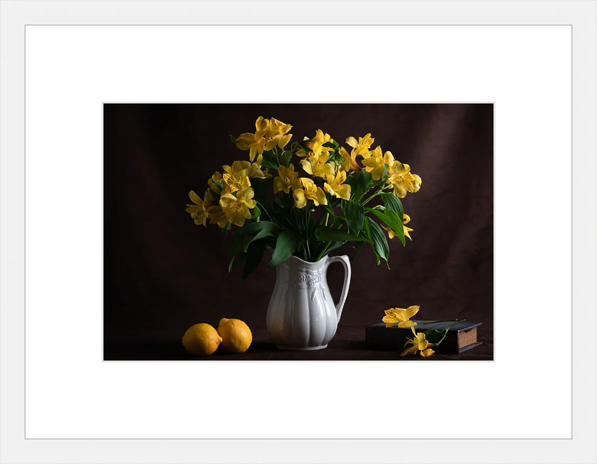 Yellow Flowers and Fruits, Still Life