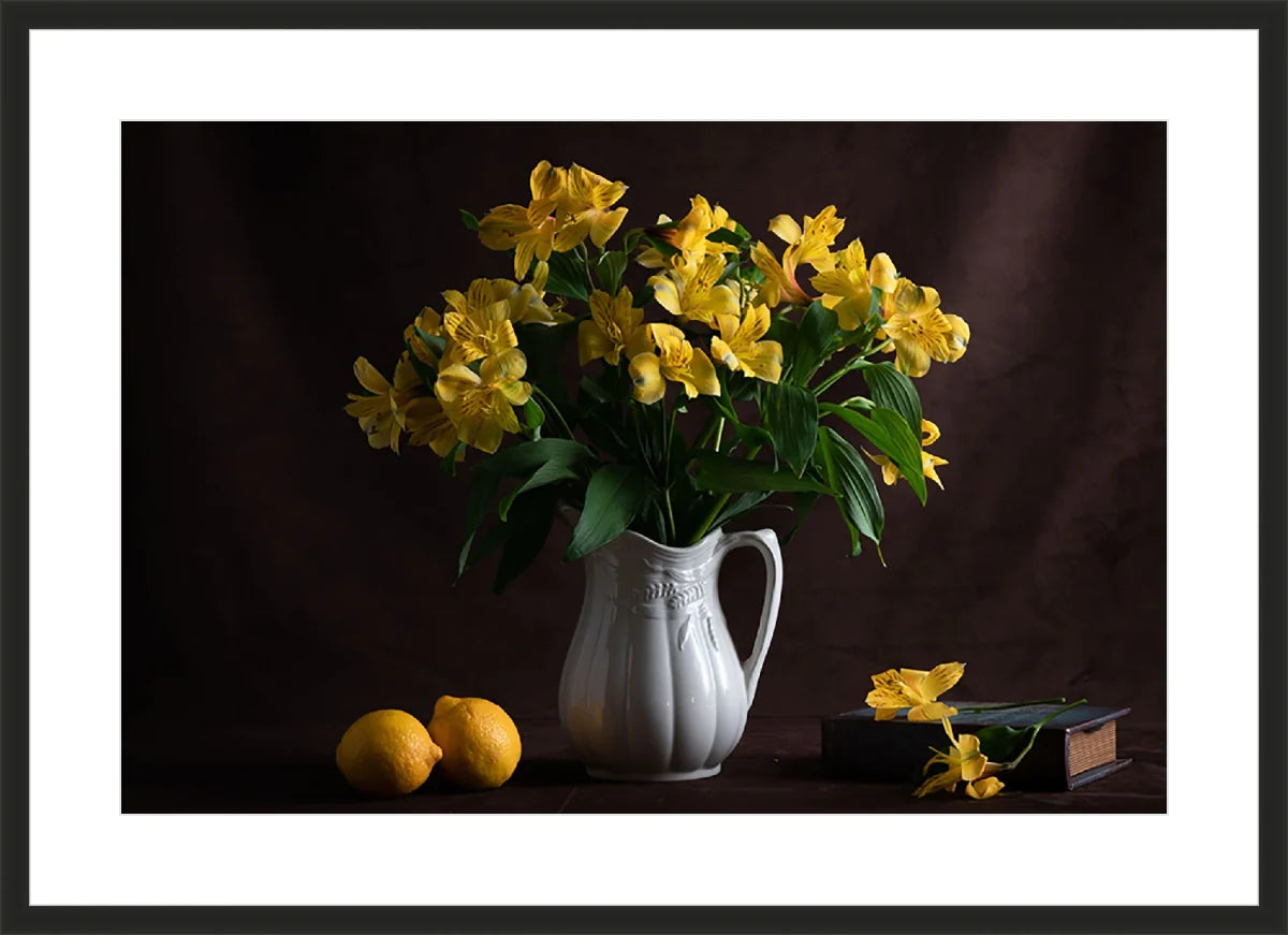 Yellow Flowers and Fruits, Still Life