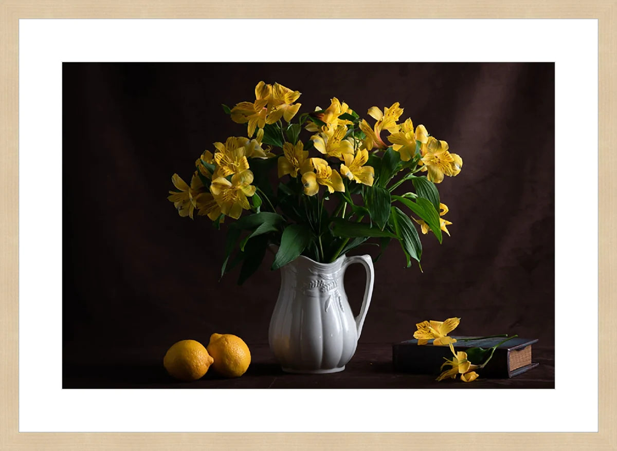 Yellow Flowers and Fruits, Still Life