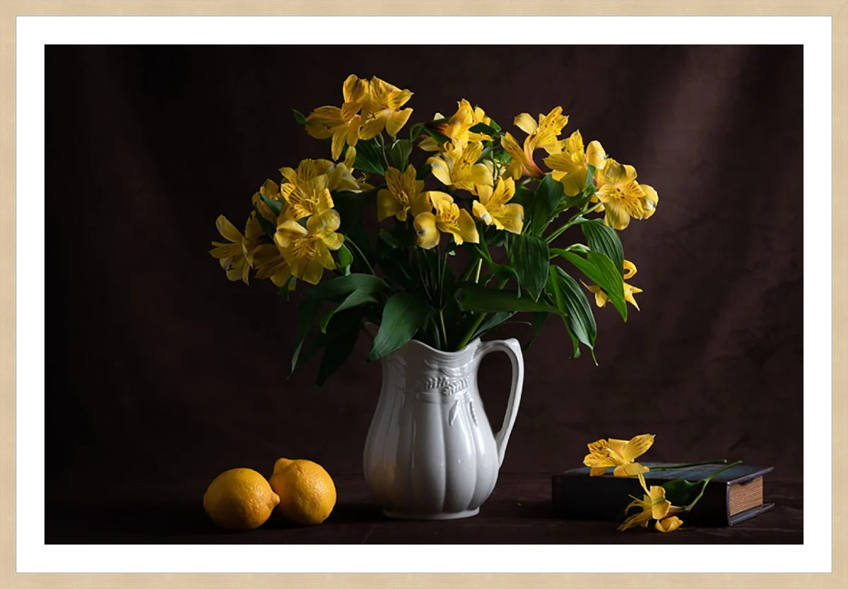 Yellow Flowers and Fruits, Still Life