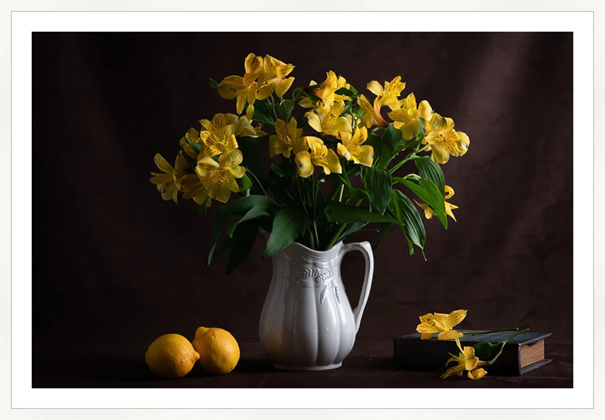 Yellow Flowers and Fruits, Still Life