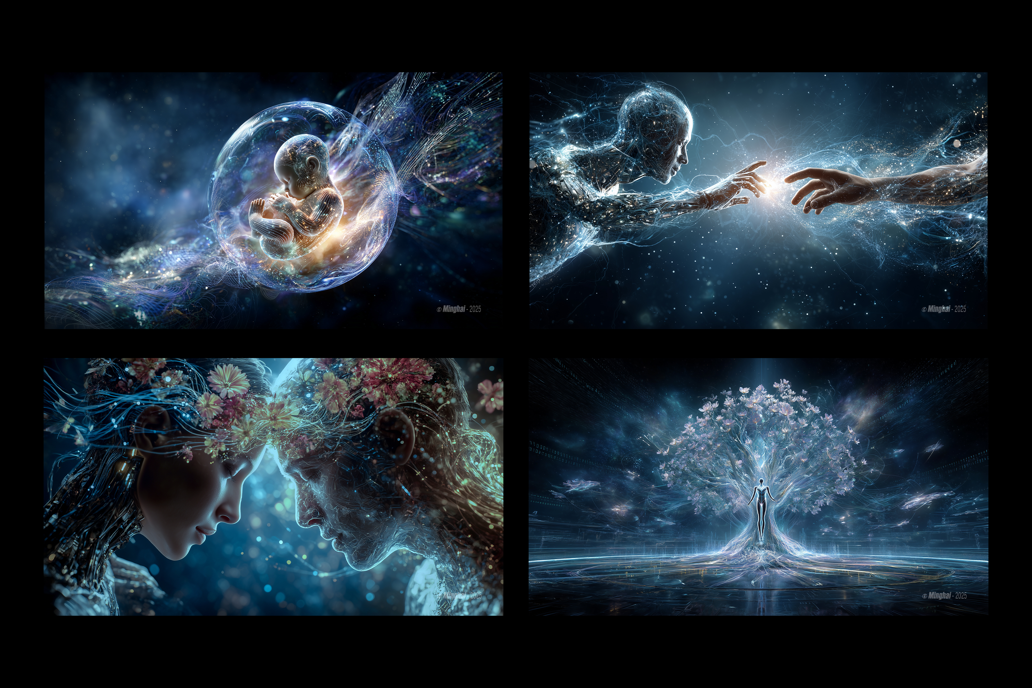 A Surrealist Visual Journey into Human-AI Symbiosis 共识 · 智能之上 - Sun, Minghai