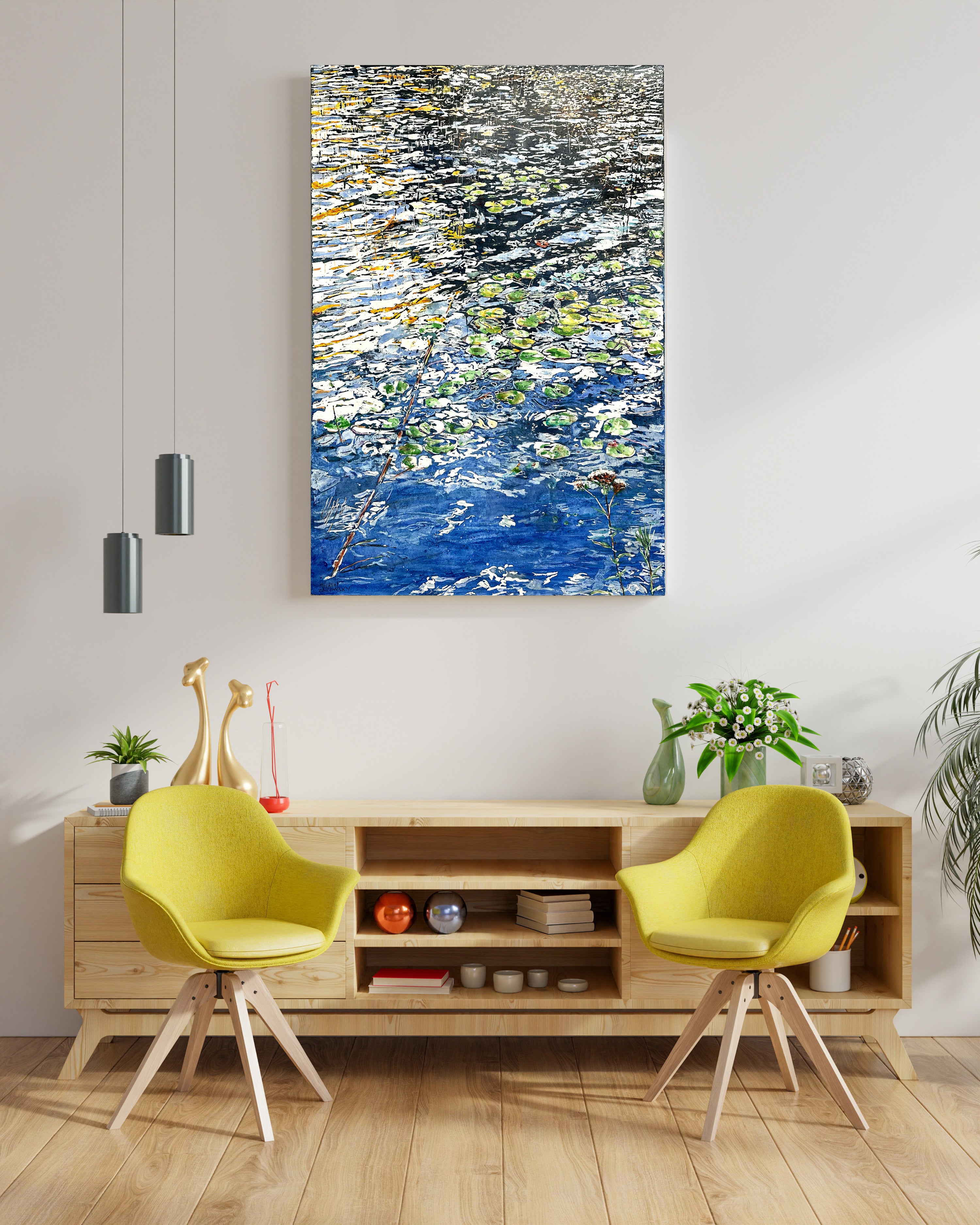 Summer Water Dazzle with Lilies 2