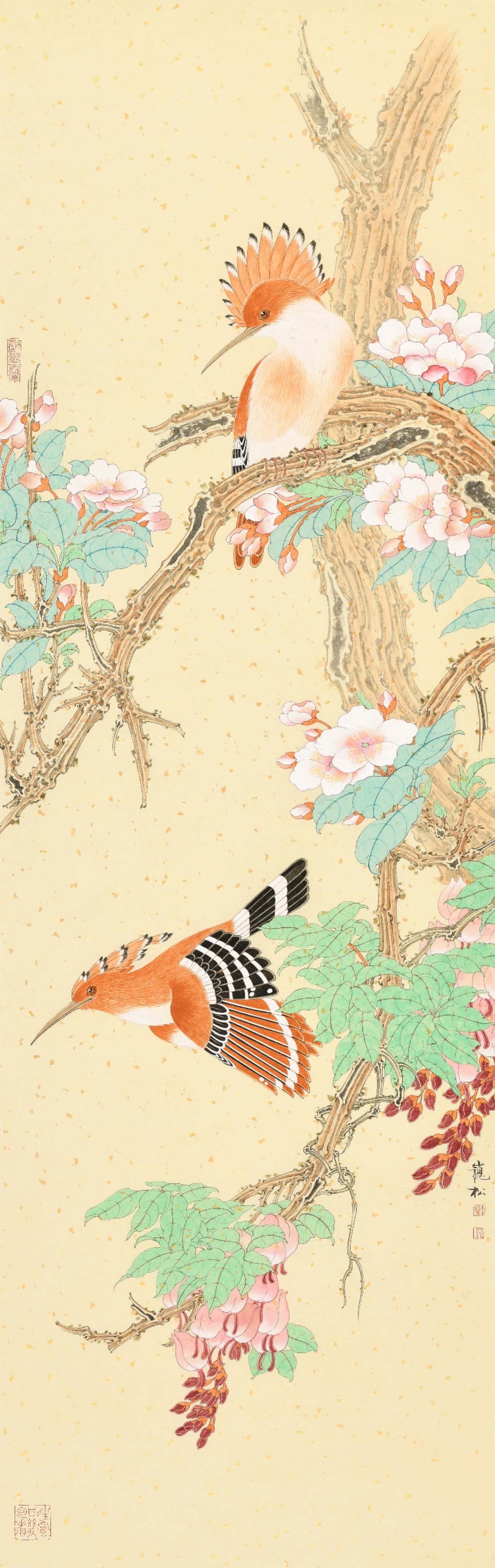 桃花戴胜 Peach Blossom and Hoopoes