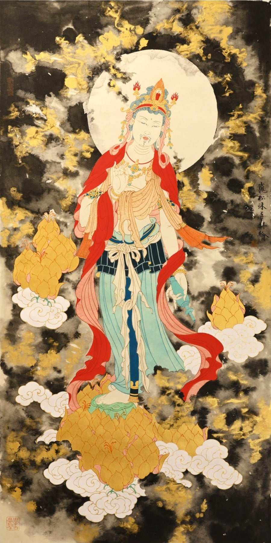 金墨敦煌净瓶观音 Avalokiteshvara with A Jade Vase