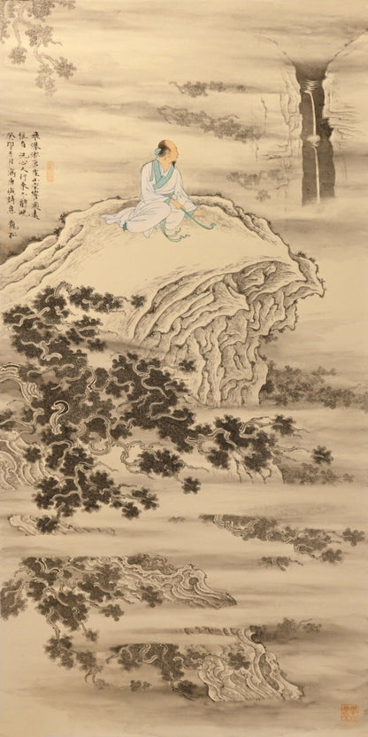 太乙观瀑图  A Taoist Contemplating Waterfalls