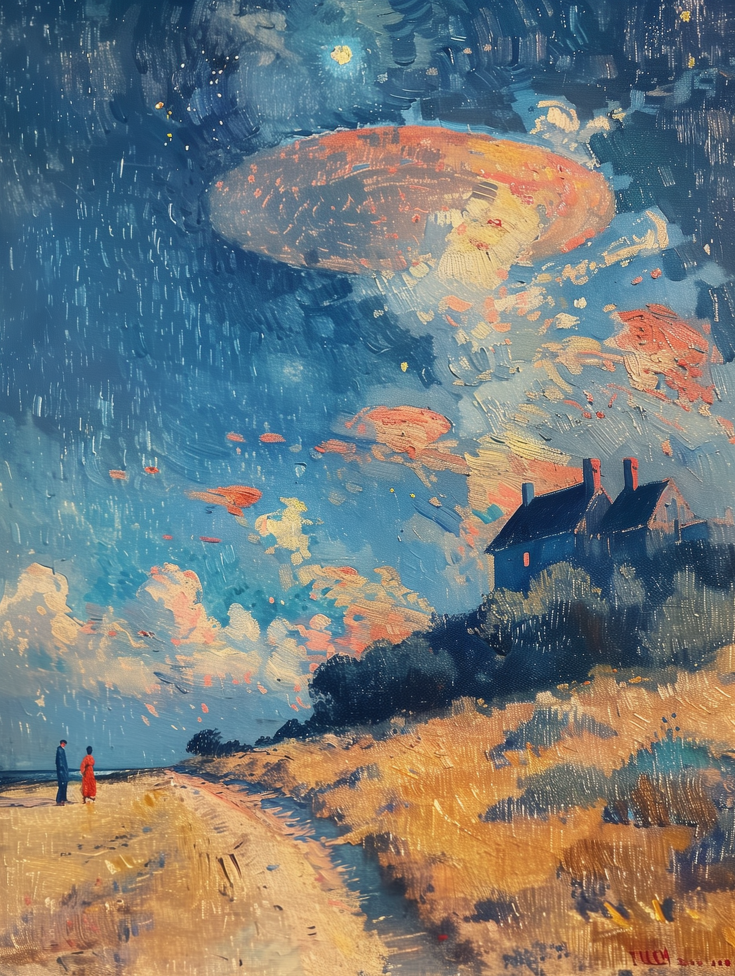 Oil Art Style: Celestial Vault 油画: 星穹降临 - Wang, Joanna