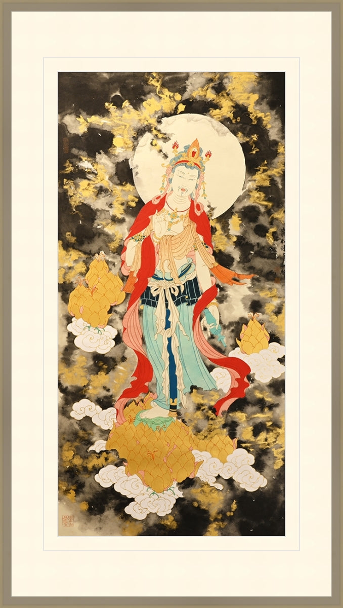 金墨敦煌净瓶观音 Avalokiteshvara with A Jade Vase